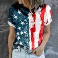 thumbnail image 4 of USSUMA Womens Summer Tops and Blouses Trendy Crewneck Star Stripes USA Patriotic T-Shirts for Women Dressy Casual Short Sleeve 4th of July Independence Day Shirt Tunics Plus Beach, 4 of 6