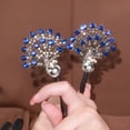 thumbnail image 6 of TUWAFE 3-Pack Elegant Peacock Hair Clips Set - Vintage Crystal Rhinestone Ponytail Bun, 6 of 7