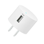 onn 12W Single USB-A Port Wall Charger with 3ft Lightning to USB Cable, MFI Certified Foldable Plug, White - Compatible with iPhone 14/13/12/11/X/XR/XS/8/7/6/5, iPad, Airpods and more