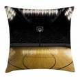 thumbnail image 1 of Teen Room Decor Throw Pillow Cushion Cover, Empty Basketball Arena Competition Game Win Champion Success Theme, Decorative Square Accent Pillow Case, 24 X 24 Inches, Light Coffee Black, by Ambesonne, 1 of 2