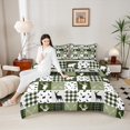 thumbnail image 4 of Homewish Wildlife Moose Elk Full Size Comforter Sets, Woodland Animal Bear Bedding Comforter Set, Green Rustic Farmhouse Reversible Bedding Sets, Super Cozy Room Decor, 3-Piece, 4 of 8