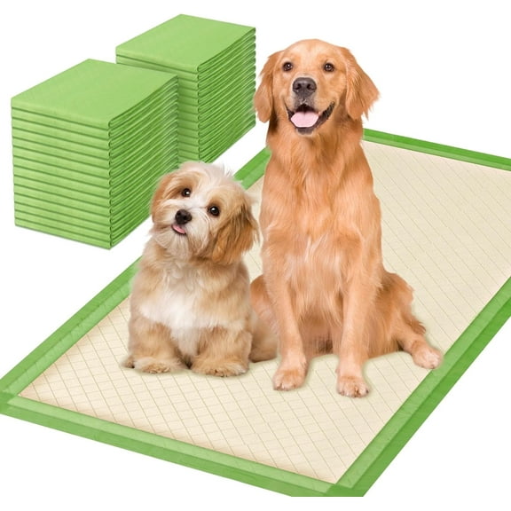 Nomipaw Pee Pads for Dogs - 29 x 47 inchs - 50 Count - ECO - Super Absorbent - Full Edge Wrapping Pad