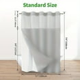 thumbnail image 2 of Estbridge Hookless Shower Curtain  Washable Set with Snap Liner  Waffle Theme Home Decor Hotel Shower Curtain and Liner Set  Watercolor See-Through Shower Curtain with Window  Double Laye, 2 of 6