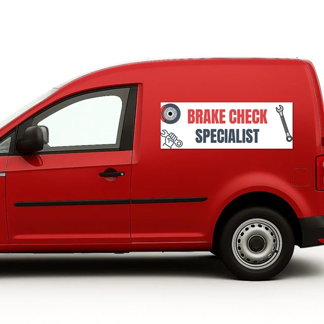 Brake Check Specialist Car Magnet Sign by DC | Flexible Car Magnetic Sheets with Adhesive Backing | 12"x36" Bumper Magnet Sticker for Vehicles, Trucks & Business Advertising Signs 2 PC | USA Made