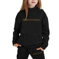 thumbnail image 4 of Gelikeya Jesus Loves You Hoodie Sweatshirts Sweatpants 2 Piece Girls Sweatsuits Hooded Tops Pants Sets 1-9Y (Black, 5-6 Years), 4 of 5