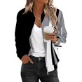 thumbnail image 2 of Bovemsi Bomber Jackets for Women Jacket 2025 Causal Zip Up Coats Long Sleeve Stand Collar Fall Lightweight Outerwear Tops Light Jackets, 2 of 6