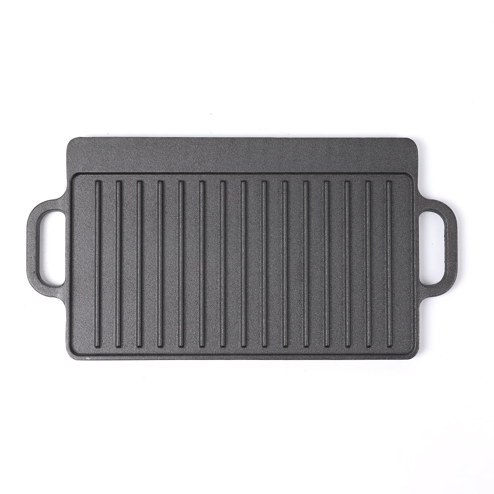 HAWOK Cast Iron Reversible Grill Rectangular Griddle 12.6x8 inch