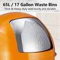 thumbnail image 3 of Heavy Duty Push Lid Trash, Kitchen Stainless Steel Waste Bin for Home, Office, Restroom, Floor-Friendly, Easy to Clean for Indoor & Outdoor Applications, Orange, 3 of 7