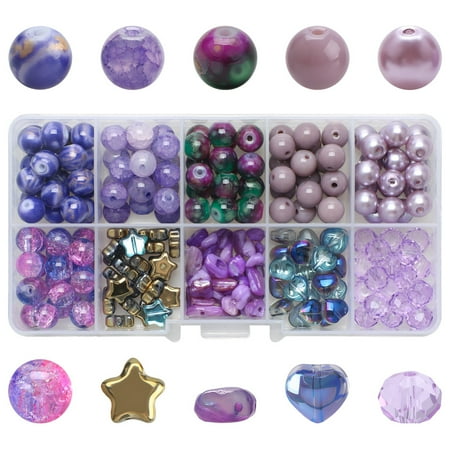 Cterwk 200Pcs/Box Bracelet Making Kit Beads for Jewelry Making Assorted Size 8mm DIY Beads Crafts Kit