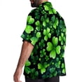 thumbnail image 3 of Saint Patrick's Day Men's Short Sleeve Button Down Hawaiian Shirts for Summer Beach Casual Printed Style, 3 of 6