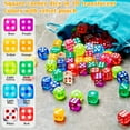 thumbnail image 4 of 100-Piece Acrylic Dice Set - 12mm, 6-Sided, Translucent Colors, Velvet Pouch, 10 Colors for Board Games & Classroom Math, 4 of 7