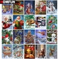 thumbnail image 2 of HOMFUN-pintura de diamante artesanal "Papá Noel de Navidad", bordado de diamantes de imitación cuadrados y redondos, estilo punto de cruz 5D, decoración del hogar, 2 of 4