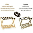 thumbnail image 6 of BAMBOOHOMIE Bamboo Luggage Rack, Folding Suitcase Stand with Storage Shelf for Guest Room, Wide Luggage Stand Foldable for Bedroom Hotel, Natural, 6 of 9