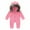Pink, variant on Fesfesfes Fall Winter Jumpsuit Infant Toddler Baby Long Sleeve Hooded Collar Romper Bodysuit Jumpsuit Plus Size $10