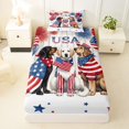 thumbnail image 3 of Homewish Labrador Dogs Twin Sheets,Balloon Firework Stars Bedding,USA Print Decor,3-Piece,1 Fitted Sheet and 1 Pillowcase, 3 of 6