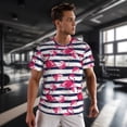 thumbnail image 3 of Wukai Flamingos Print Men's Short-Sleeved Mesh T-Shirt,Quick-Dry Short Sleeve Workout T-Shirt-3X-Large, 3 of 8