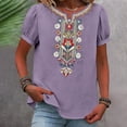 thumbnail image 2 of MEICHEN Women's Fashionable Casual Embroidered Tops Short Sleeve T Shirts Summer Trendy Clothing for Women, 2 of 9