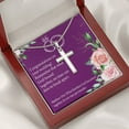 thumbnail image 4 of Christian Encouragement Wedding Message Matthew 19:6 Cross Card Necklace w Stainless Steel Pendant, 4 of 20