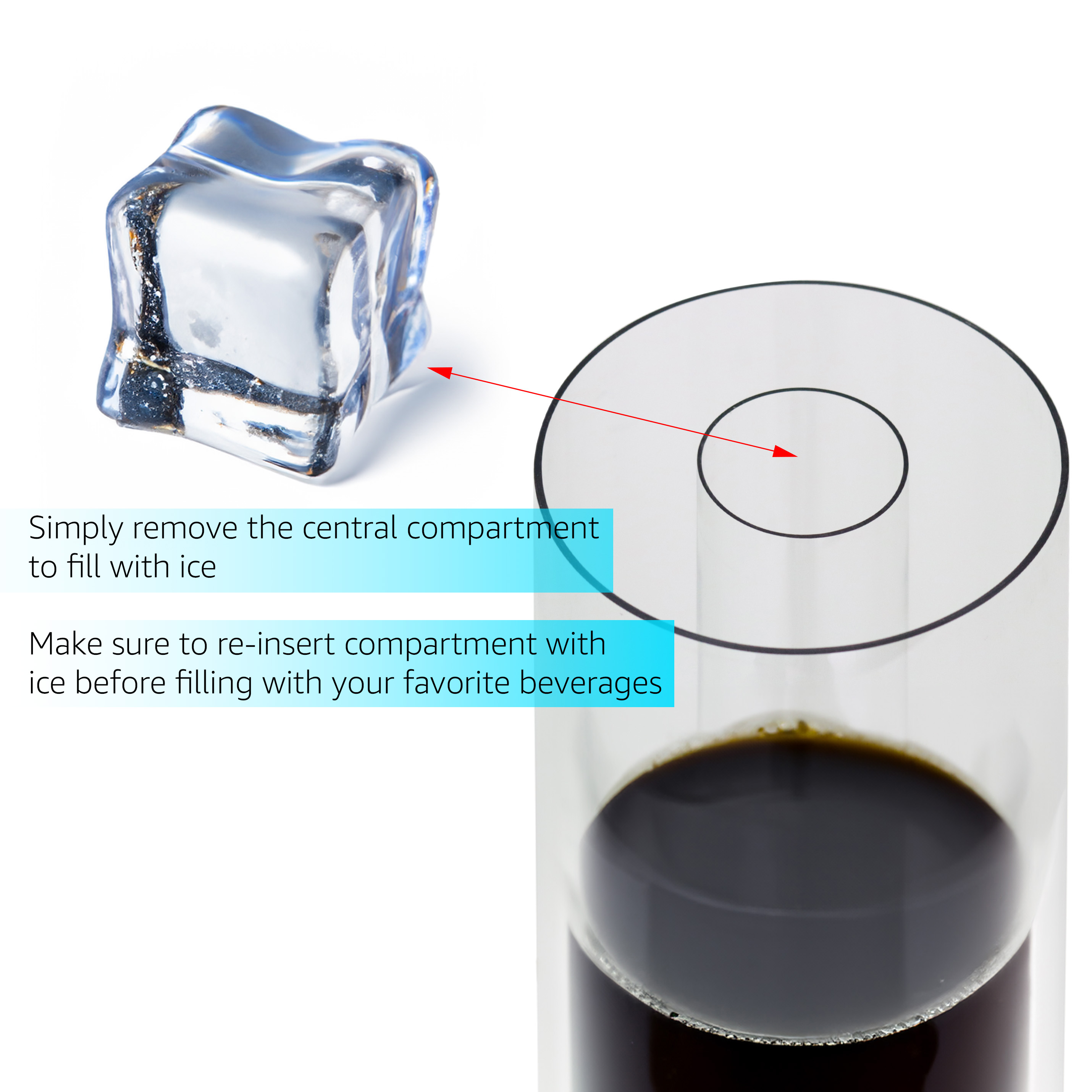 Drink and Beverage Dispenser with Optional Ice Core