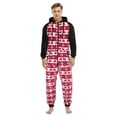 thumbnail image 2 of Men's Long Sleeve Flannel Christmas Printed Jumpsuit Zipper Hood Pyjamas Nightwear, 2 of 9