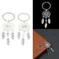 thumbnail image 4 of TISHITA Dangling Feather Turquoise Charms Tribal Dreamcatcher Pendant Key Chain Pink, 4 of 8