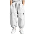 thumbnail image 2 of ATOGUTA Joggers Pants for Boys Lightweight Running Pants with Pockets Kids Youth Outdoor Gym Workout Track Trousers Size 7-16, White, 2 of 6