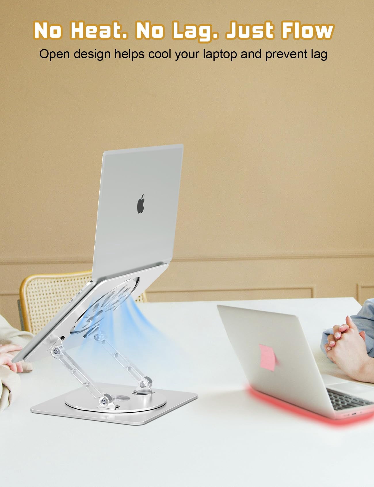 Adjustable Laptop Stand For Desk-360° Rotating Foldable Holder Riser Macbook Pro/air Notebook Up To 16.3"