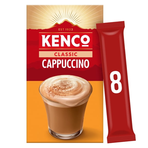 Kenco Original Cappuccino Instant Coffee 8 X 14.8G, Imported from Britain