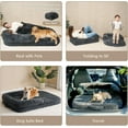 thumbnail image 4 of Foldable XXL Dog Bed, Faux Fur Fluffy Pet Couch Bed for Extra Large Dogs, Orthopedic Calming Memory Foam Big Pet Bed, Washable Soft Pet Sofa Bed with Non-Slip Bottom, Dark Grey, 54"x38"x7.5", 4 of 8