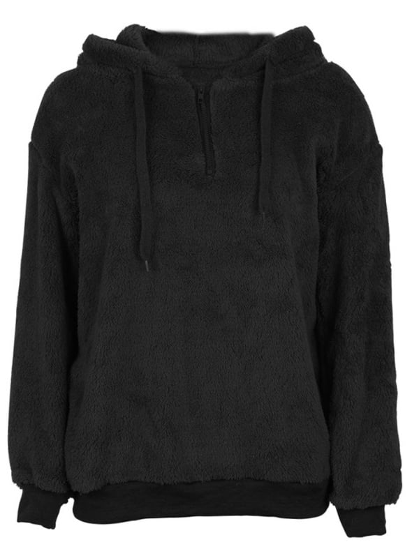 fluffy hooded jumper