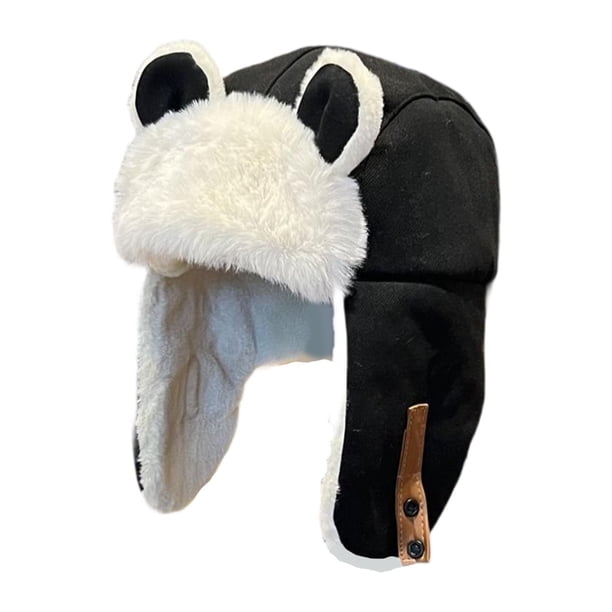 Gorro de invierno para mujer Fernando con protección para las orejas negro
