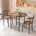 thumbnail image 3 of Homall 3-Piece Dining Table Set, Small Kitchen Table Set for 2, Modern Dining Set for Small Spaces, Dining Room, Kitchen, Brown, 3 of 9