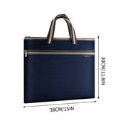 Qiweii Men's Waterproof Business Briefcase, Portable A4 Cloth File Bag, Office Data Storage Bag