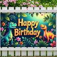 thumbnail image 3 of LUUFILx Dinosaur Birthday Backdrop Colorful Happy Party Banner Decorations for Kids Event Supplies Photo Background Celebration Decor, 3 of 7