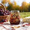 thumbnail image 4 of Tuvgenk Fall Embroidery Print Stemless Wine Glass with Birdhouse Design Transparent Drinking Cup for Thanksgiving Decor in Birdhouse Pattern, 4 of 7