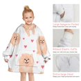 thumbnail image 6 of Pomeranian Dogs with Hearts Blanket Hoodies for Kids 6-13YR Oversize Wearable Blanket Hoodies for Boys Girls Teens, 6 of 7