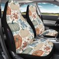thumbnail image 3 of POLERO Stretchy High Back Car Seat Cover for Auto, Polyester Interior Decor Car Seat Covers for Front Seats, Pumpkin and Maple Leaf Theme, 3 of 12