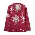 thumbnail image 6 of Women's Christmas Pajama Set Two Piece Button Tops & Wide-Leg Pants Xmas Santa Pajamas Casual Pjs Fashion Loungewear Holiday Sleepwear Funny Lounge Sets Comfy Outfit, 6 of 7