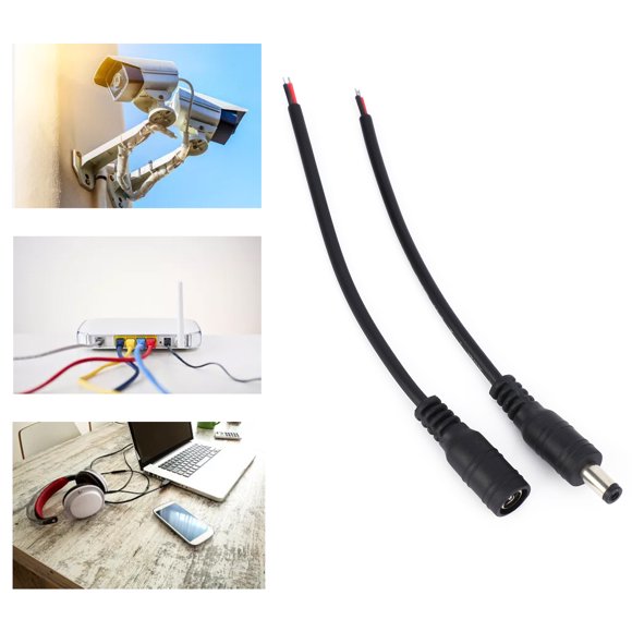 Black And White Reliable Male Female Connector, Power Jack, Digital Products For LED Strip Light CCTV Camera Small Appliances