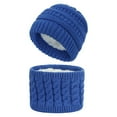 thumbnail image 1 of 2Pcs/Set Baby Infant Winter Knitted Beanie Cap Hat Plush Liner Warm Neck Scarf, 1 of 10