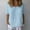 Light blue, variant on Babysbule Womens Summer Tops Women's Casual Cotton And Linen O-Neck Solid Short Sleeves T-Shirt Blouse Tops