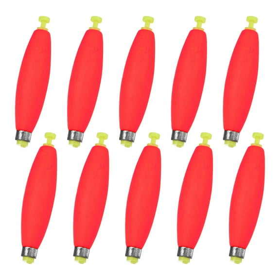 Uxcell 10-Pack Fishing Bobbers Floats, 3.78 Inch EVA Foam Weighted Bobbers Clip-on Floats Slip Corks Floaters Strong Buoys [Red]