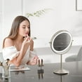 thumbnail image 7 of EcoSummer Lighted Makeup Mirror – Rechargeable, Height Adjustable, Double-Sided 1x/10x Magnifying Vanity Mirror with 3 Color Modes & Brightness Adjustable, 360° Rotation, Perfect Gift for Women, 7 of 7
