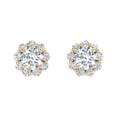 thumbnail image 4 of 1/2 Carat Flower Shaped Cluster Diamond Earrings in 10K Yellow Gold, 4 of 6