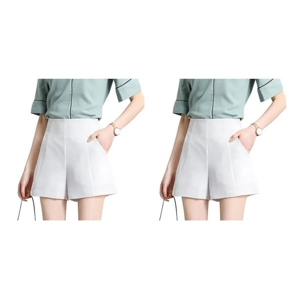 Sonducket Pantalones cortos acampanados informales elegantes de cintura alta para primavera y verano, traje cómodo de pierna ancha holgado, Type2 NO2