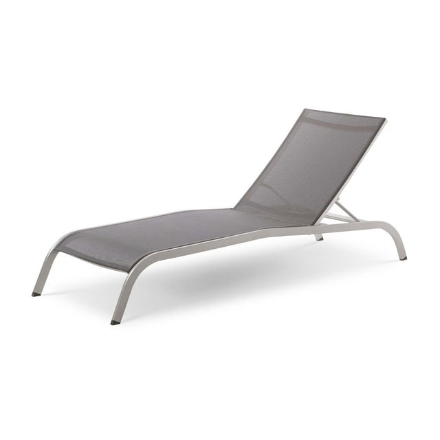 Contemporary Modern Urban Designer Outdoor Patio Balcony Garden Furniture Lounge Lounge Chair, Aluminum, Grey Gray