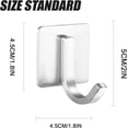 thumbnail image 3 of 6 Pieces 3M Adhesive Hook, Strong Adhesive Steel, Bathroom Wall Hook, Stainless Steel, 3 of 6