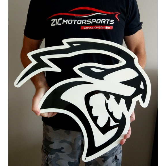 Dodge Hellcat Cutout Black Steel Sign Wall Art