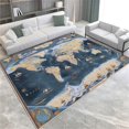 thumbnail image 1 of Vintage Washable Area Rug World map 3D Printed Carpet Non Slip Area Rug, Rugs Soft Flannel Floor Carpet Living Room Bedroom Throw Runner Rugs 6x9ft, 1 of 8
