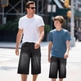 thumbnail image 3 of GINGTTO Men's Baggy Loose Fit Below Knee Denim Shorts, 3 of 8